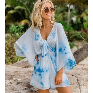 ✌🏼💙 Pink lily Tie dye romper